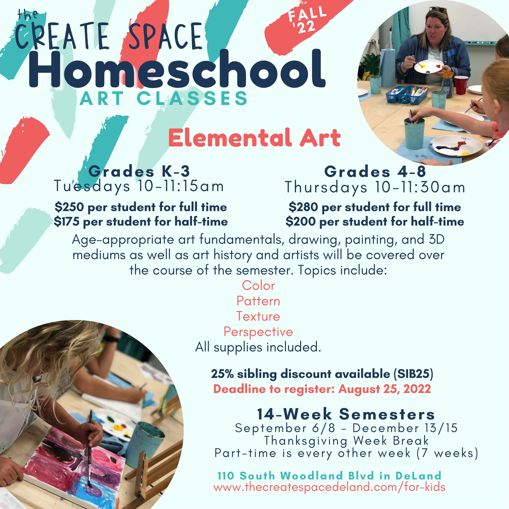 Homeschool Art Class --Fall 2022